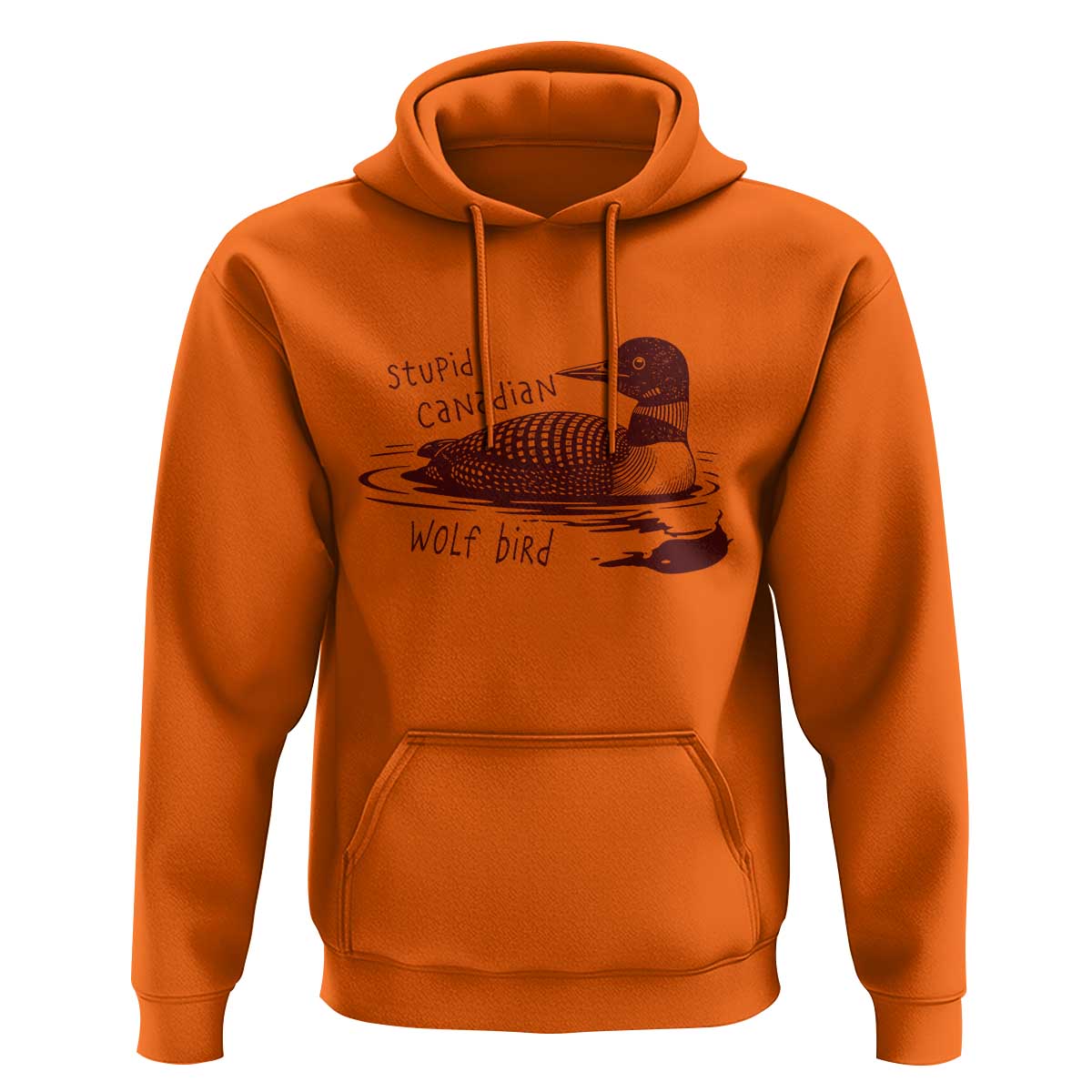 Stupid Canadian Wolf Bird Common Loon Hoodie Funny Absurd Bird Meme Humor - Wonder Print Shop