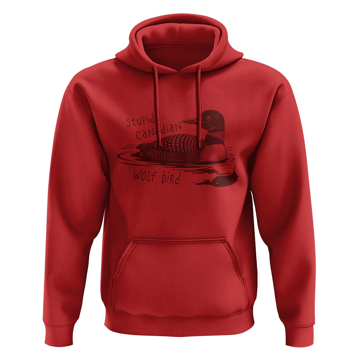 Stupid Canadian Wolf Bird Common Loon Hoodie Funny Absurd Bird Meme Humor - Wonder Print Shop