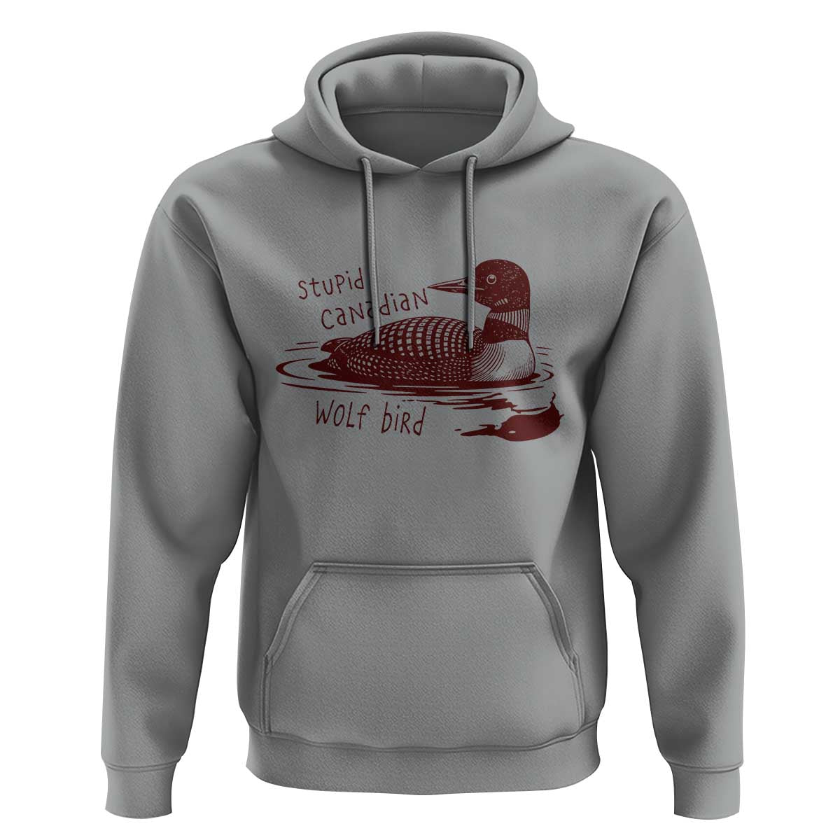 Stupid Canadian Wolf Bird Common Loon Hoodie Funny Absurd Bird Meme Humor - Wonder Print Shop