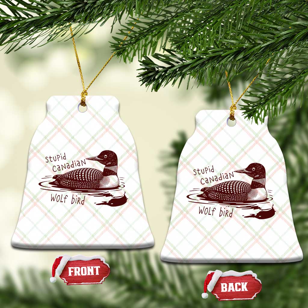 Stupid Canadian Wolf Bird Common Loon Ceramic Ornament Funny Absurd Bird Meme Humor - Wonder Print Shop