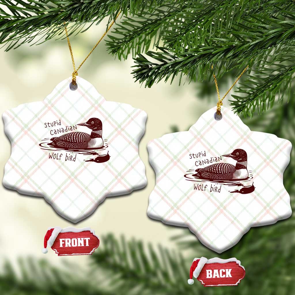 Stupid Canadian Wolf Bird Common Loon Ceramic Ornament Funny Absurd Bird Meme Humor - Wonder Print Shop