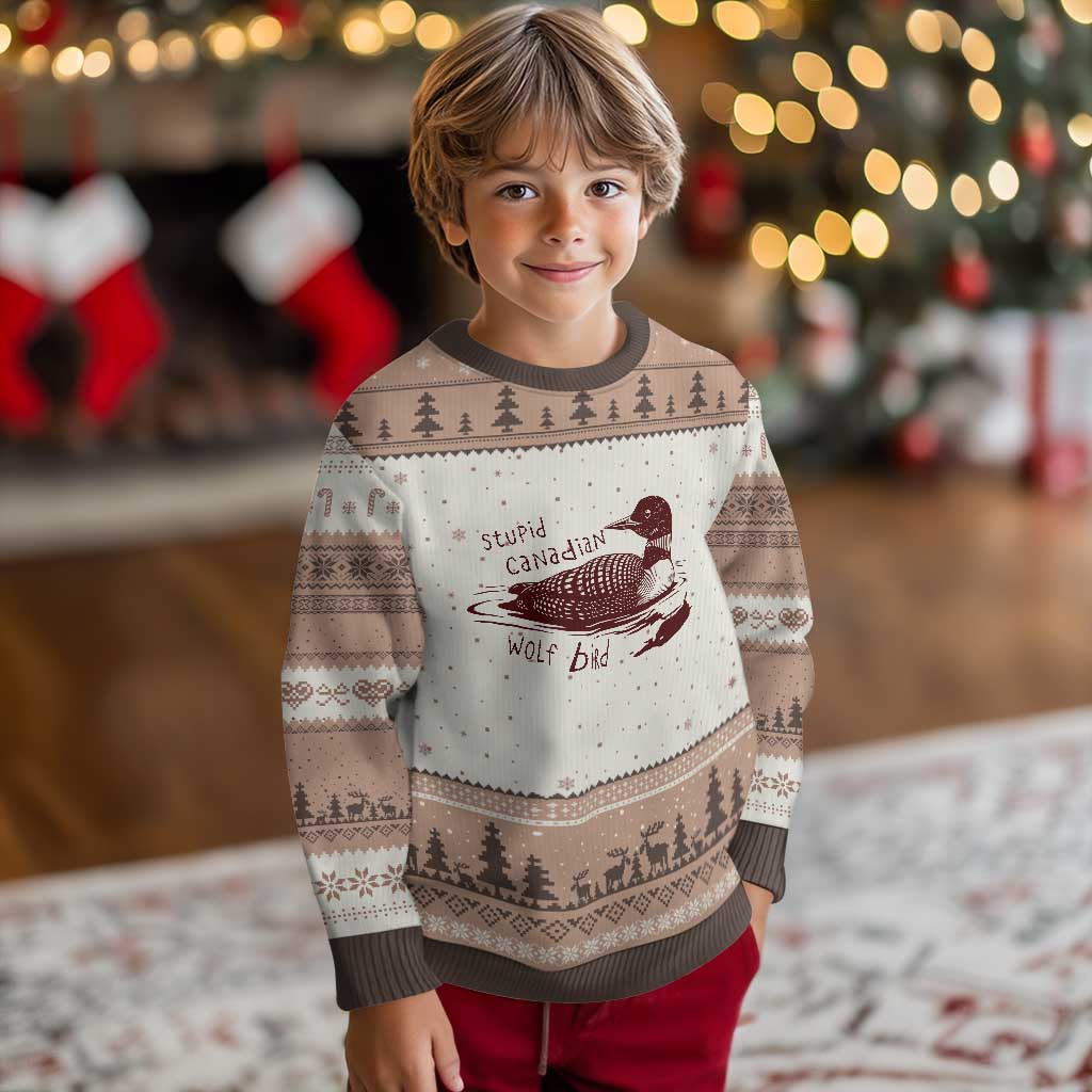 Stupid Canadian Wolf Bird Common Loon Ugly Christmas Sweater Funny Absurd Bird Meme Humor - Wonder Print Shop