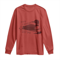 Stupid Canadian Wolf Bird Common Loon Long Sleeve Shirt Funny Absurd Bird Meme Humor - Wonder Print Shop