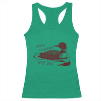Stupid Canadian Wolf Bird Common Loon Racerback Tank Top Funny Absurd Bird Meme Humor - Wonder Print Shop