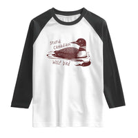 Stupid Canadian Wolf Bird Common Loon Raglan Shirt Funny Absurd Bird Meme Humor - Wonder Print Shop