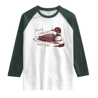 Stupid Canadian Wolf Bird Common Loon Raglan Shirt Funny Absurd Bird Meme Humor - Wonder Print Shop