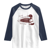Stupid Canadian Wolf Bird Common Loon Raglan Shirt Funny Absurd Bird Meme Humor - Wonder Print Shop
