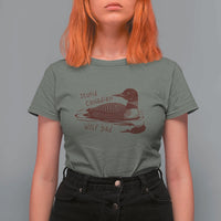 Stupid Canadian Wolf Bird Common Loon T Shirt For Women Funny Absurd Bird Meme Humor - Wonder Print Shop