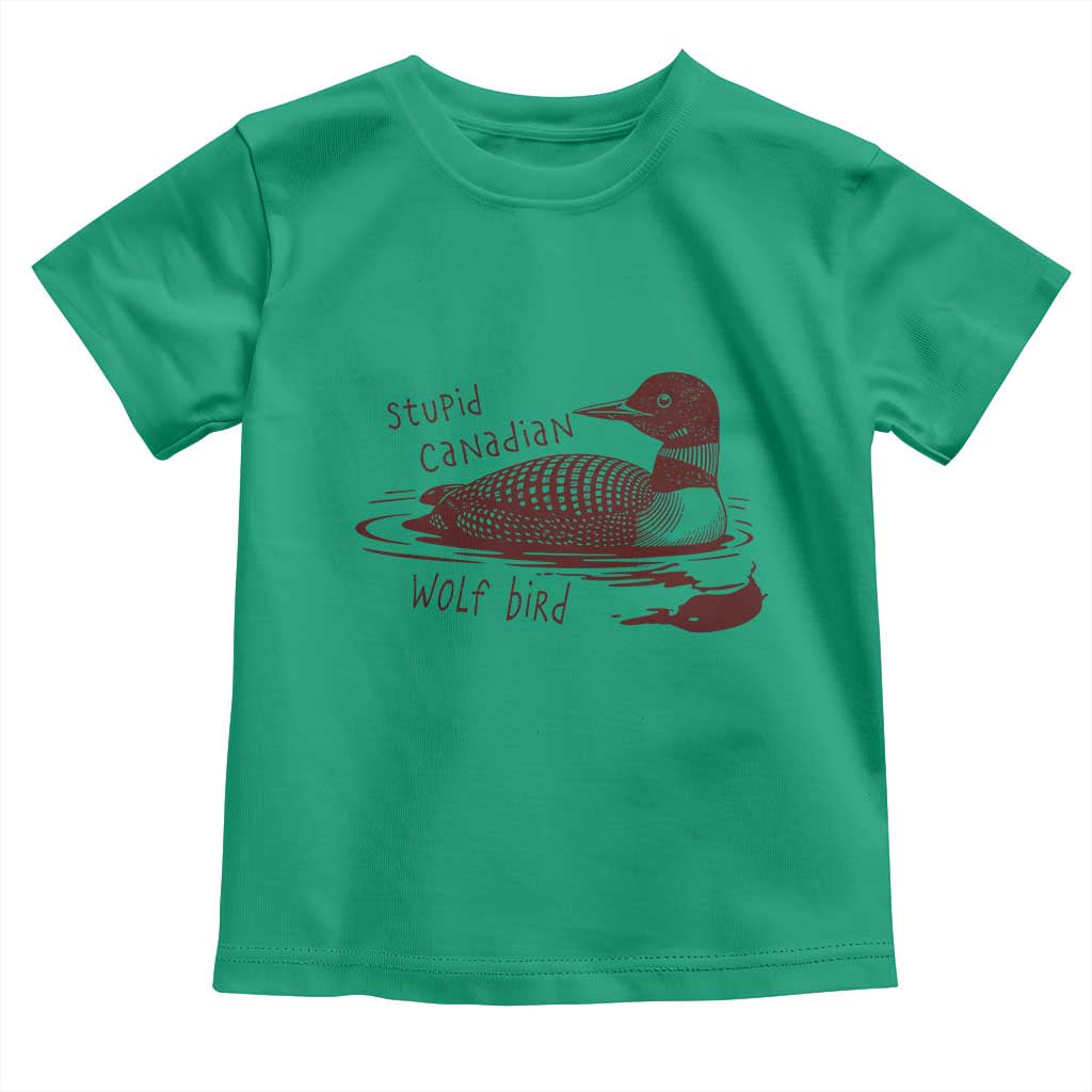 Stupid Canadian Wolf Bird Common Loon Toddler T Shirt Funny Absurd Bird Meme Humor - Wonder Print Shop