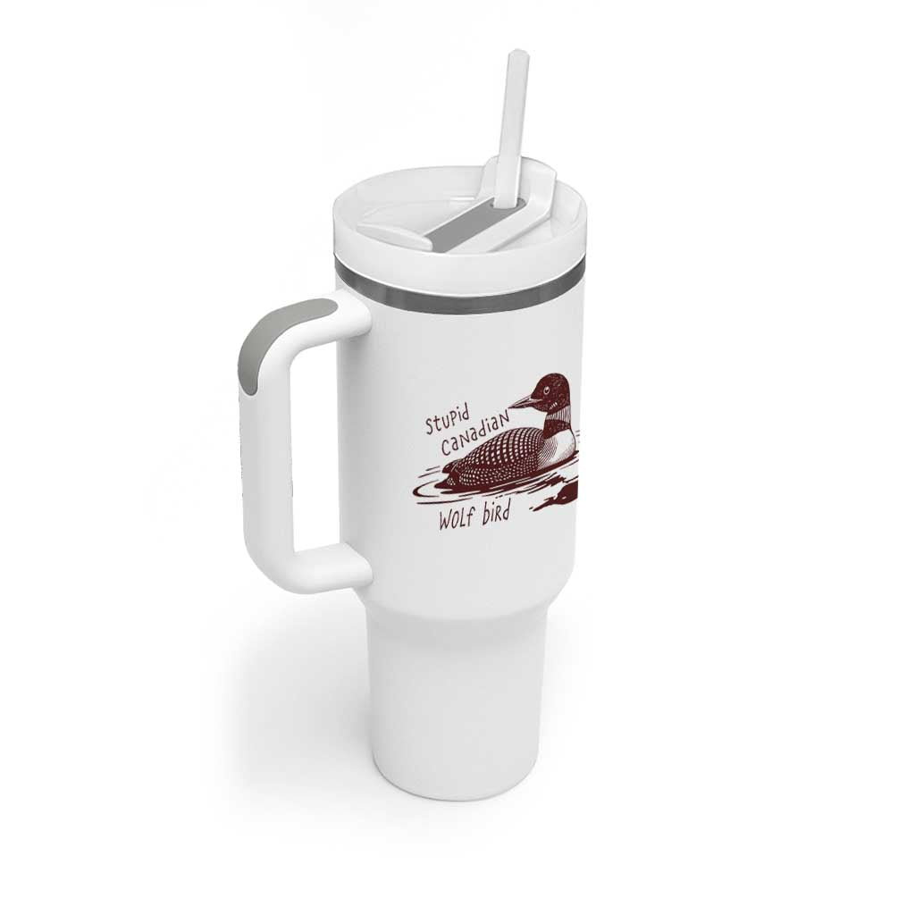 Stupid Canadian Wolf Bird Common Loon Tumbler With Handle Funny Absurd Bird Meme Humor - Wonder Print Shop