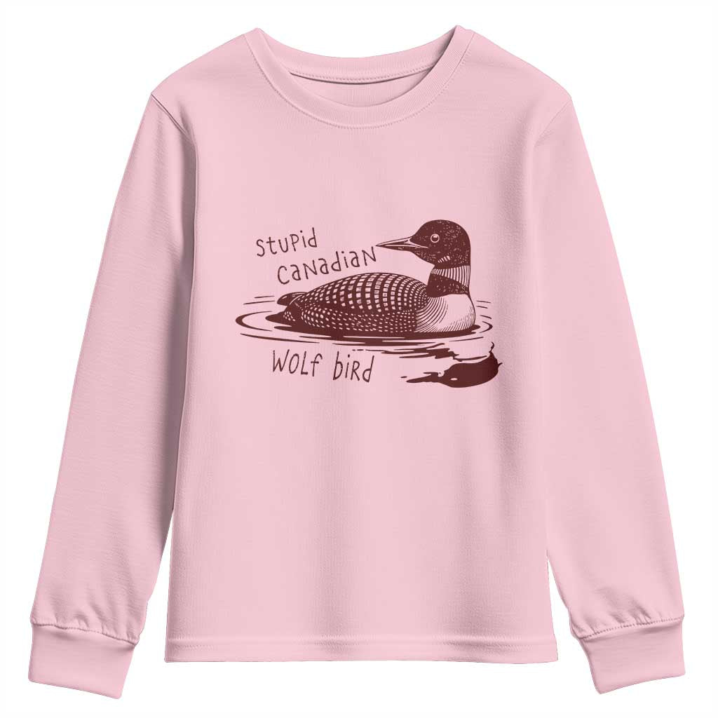 Stupid Canadian Wolf Bird Common Loon Youth Sweatshirt Funny Absurd Bird Meme Humor - Wonder Print Shop