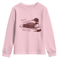 Stupid Canadian Wolf Bird Common Loon Youth Sweatshirt Funny Absurd Bird Meme Humor - Wonder Print Shop