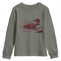 Stupid Canadian Wolf Bird Common Loon Youth Sweatshirt Funny Absurd Bird Meme Humor - Wonder Print Shop