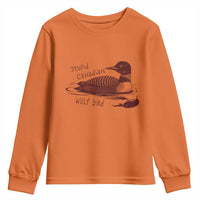 Stupid Canadian Wolf Bird Common Loon Youth Sweatshirt Funny Absurd Bird Meme Humor - Wonder Print Shop