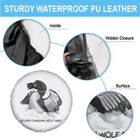 Funny Stupid Canadian Wolf Bird Spare Tire Cover Common Loon with Hockey Puck Bird Meme - Wonder Print Shop