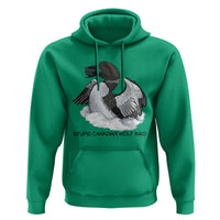 Funny Stupid Canadian Wolf Bird Hoodie Common Loon with Hockey Puck Bird Meme - Wonder Print Shop