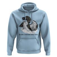 Funny Stupid Canadian Wolf Bird Hoodie Common Loon with Hockey Puck Bird Meme - Wonder Print Shop