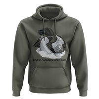 Funny Stupid Canadian Wolf Bird Hoodie Common Loon with Hockey Puck Bird Meme - Wonder Print Shop