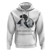 Funny Stupid Canadian Wolf Bird Hoodie Common Loon with Hockey Puck Bird Meme - Wonder Print Shop