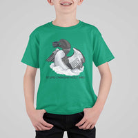 Funny Stupid Canadian Wolf Bird T Shirt For Kid Common Loon with Hockey Puck Bird Meme - Wonder Print Shop