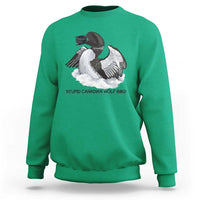 Funny Stupid Canadian Wolf Bird Sweatshirt Common Loon with Hockey Puck Bird Meme - Wonder Print Shop