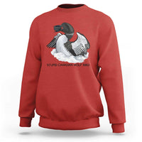 Funny Stupid Canadian Wolf Bird Sweatshirt Common Loon with Hockey Puck Bird Meme - Wonder Print Shop