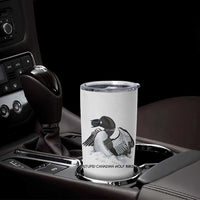 Funny Stupid Canadian Wolf Bird Tumbler Cup Common Loon with Hockey Puck Bird Meme - Wonder Print Shop