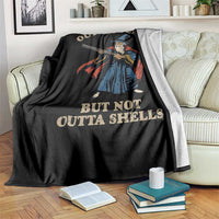 Outta Spells But Not Outta Shells Throw Blanket Funny Wizard Fantasy Meme - Wonder Print Shop