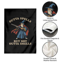 Outta Spells But Not Outta Shells Garden Flag Funny Wizard Fantasy Meme - Wonder Print Shop