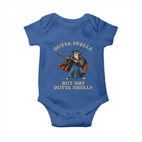 Outta Spells But Not Outta Shells Baby Onesie Funny Wizard Fantasy Meme - Wonder Print Shop