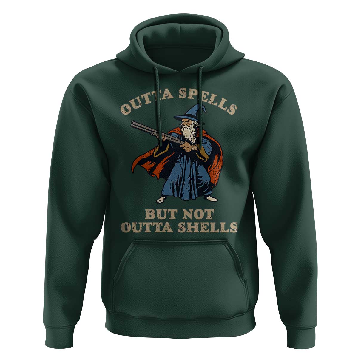 Outta Spells But Not Outta Shells Hoodie Funny Wizard Fantasy Meme - Wonder Print Shop