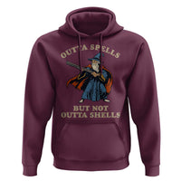 Outta Spells But Not Outta Shells Hoodie Funny Wizard Fantasy Meme - Wonder Print Shop