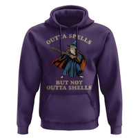 Outta Spells But Not Outta Shells Hoodie Funny Wizard Fantasy Meme - Wonder Print Shop