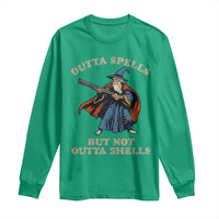 Outta Spells But Not Outta Shells Long Sleeve Shirt Funny Wizard Fantasy Meme - Wonder Print Shop