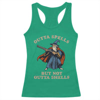 Outta Spells But Not Outta Shells Racerback Tank Top Funny Wizard Fantasy Meme - Wonder Print Shop