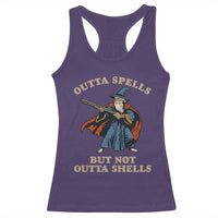 Outta Spells But Not Outta Shells Racerback Tank Top Funny Wizard Fantasy Meme - Wonder Print Shop