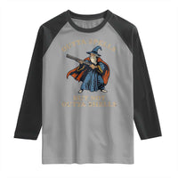 Outta Spells But Not Outta Shells Raglan Shirt Funny Wizard Fantasy Meme - Wonder Print Shop