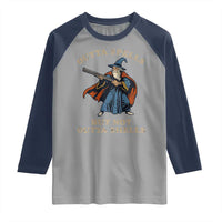 Outta Spells But Not Outta Shells Raglan Shirt Funny Wizard Fantasy Meme - Wonder Print Shop