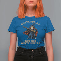Outta Spells But Not Outta Shells T Shirt For Women Funny Wizard Fantasy Meme - Wonder Print Shop