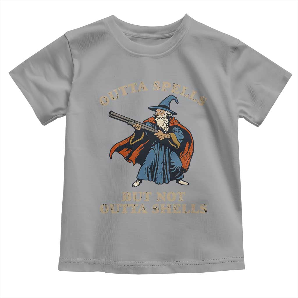 Outta Spells But Not Outta Shells Toddler T Shirt Funny Wizard Fantasy Meme - Wonder Print Shop