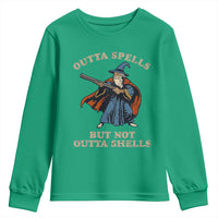 Outta Spells But Not Outta Shells Youth Sweatshirt Funny Wizard Fantasy Meme - Wonder Print Shop