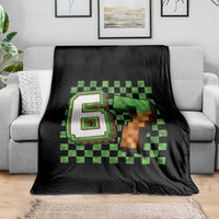Funny 67 Pixel Style Graphic Throw Blanket Viral Six Seven Meme Gamer - Wonder Print Shop