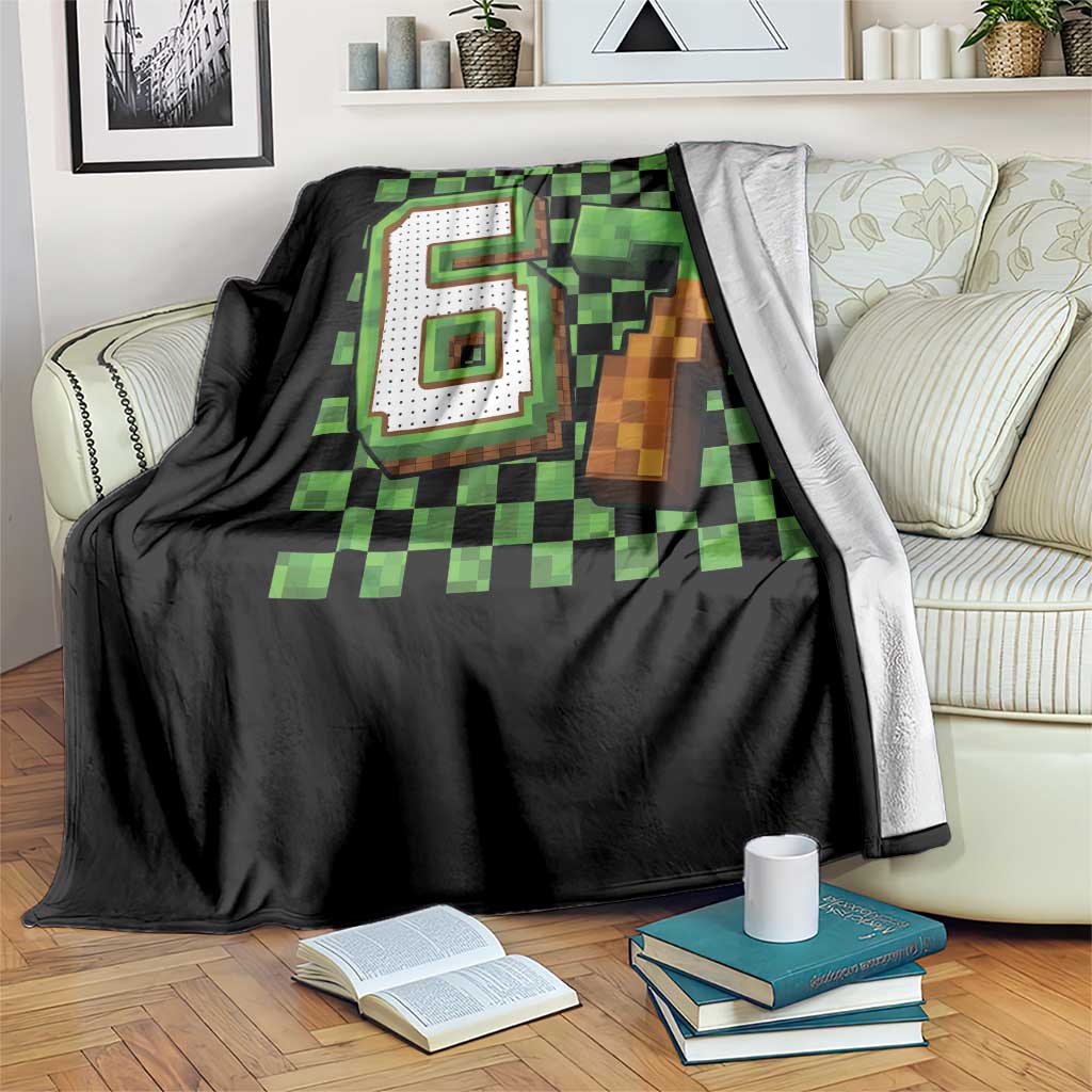 Funny 67 Pixel Style Graphic Throw Blanket Viral Six Seven Meme Gamer - Wonder Print Shop