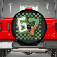 Funny 67 Pixel Style Graphic Spare Tire Cover Viral Six Seven Meme Gamer - Wonder Print Shop