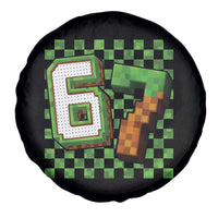 Funny 67 Pixel Style Graphic Spare Tire Cover Viral Six Seven Meme Gamer - Wonder Print Shop