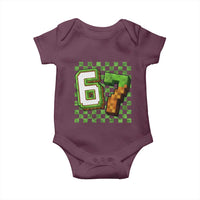 Funny 67 Pixel Style Graphic Baby Onesie Viral Six Seven Meme Gamer - Wonder Print Shop