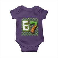 Funny 67 Pixel Style Graphic Baby Onesie Viral Six Seven Meme Gamer - Wonder Print Shop