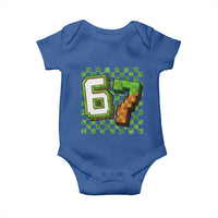 Funny 67 Pixel Style Graphic Baby Onesie Viral Six Seven Meme Gamer - Wonder Print Shop
