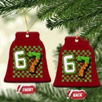 Funny 67 Pixel Style Graphic Ceramic Ornament Viral Six Seven Meme Gamer - Wonder Print Shop