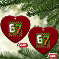 Funny 67 Pixel Style Graphic Ceramic Ornament Viral Six Seven Meme Gamer - Wonder Print Shop